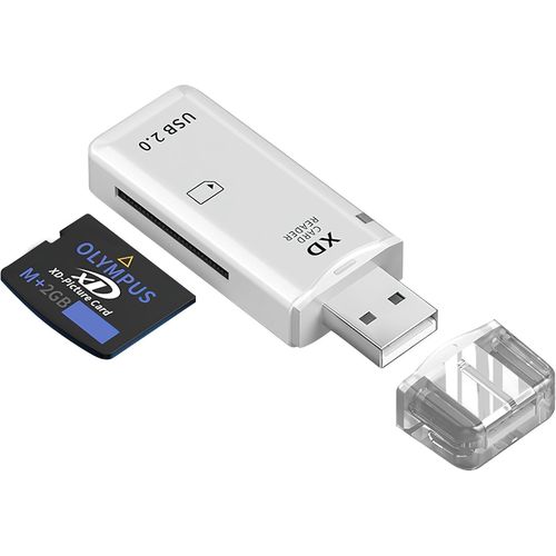 Lecteur de Carte mmoire XD USB 2.0 128 Go Lecteur de Carte Flash Compact Portable Plug & Play Lecture Rapide de Carte pour appareils Photo Fuji et Olympus (Prend en Charge Windows + Mac) ave