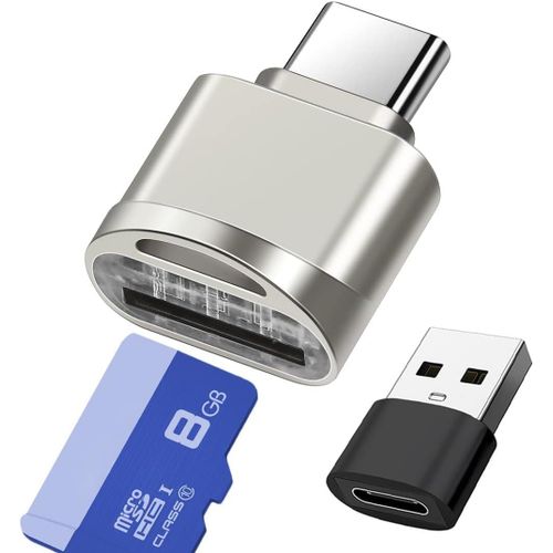 Lecteur de carte Micro SD USB C,lecteur de carte de type C avec adaptateur USB A C vers Micro SD SDXC SDHC,adapt pour ordinateur portable,Samsung,MacBook,smartphone de type C,tablette