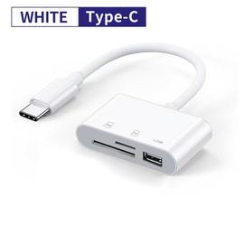 Lecteur de carte Micro USB OTG de Type C,câble USB 3 en 1,lecteur de carte  SD/TF,transfert de données,disque Flash,adaptateur OTG - Type Type-C White