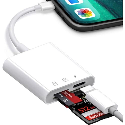 Lecteur de carte SD pour tlphonetablette,adaptateur 3 en 1 Lightning vers SDTF avec port de charge,adaptateur USB OTG compatible avec tlphone 131211XXSXR87,compatible iOS 9  15