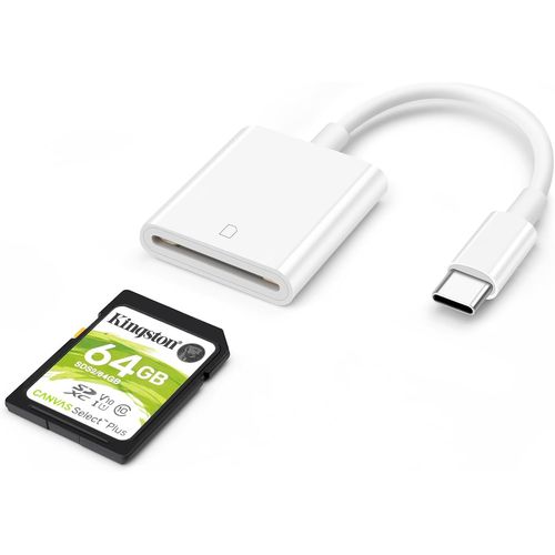 Lecteur de Carte SD USB C, Lecteur de Carte SD pour Appareil de Type C, Adaptateur de Lecteur de Carte SD USB-C Compatible avec iPhone 15 Pro Max, iPad Galaxy S23/22, MacBook Air 2020, Appareil Photo