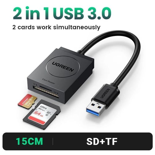 lecteur de cartes Flash Compact 4 en 1,USB 3.0,Micro SD,TF,CF,MS,adaptateur pour ordinateur portable,lecteur de cartes multi-intelligentes - Type USB3.0 2-in-1