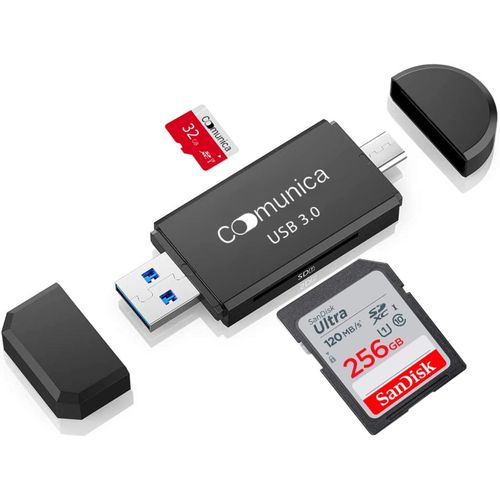 Lecteur de cartes mmoire SD/Micro SD,adaptateur micro USB OTG et lecteur de carte USB 3.0 TF pour ordinateur/smartphone Android/tablette avec fonction OTG