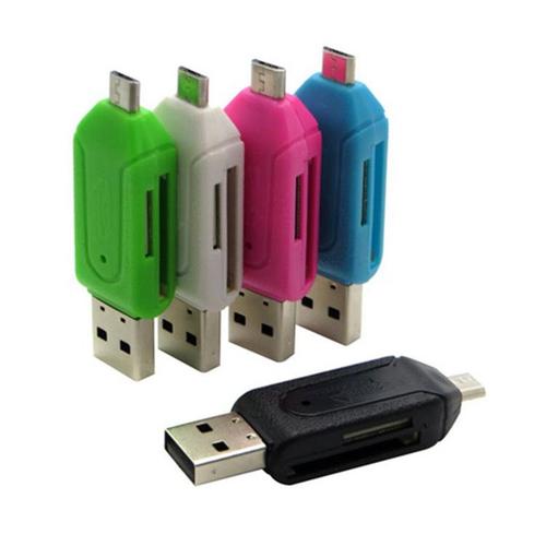 1 lecteur adaptateur OTG 2 en 1 universel, USB 2.0, micro USB, OTG, TF/SD, PC ANDROID