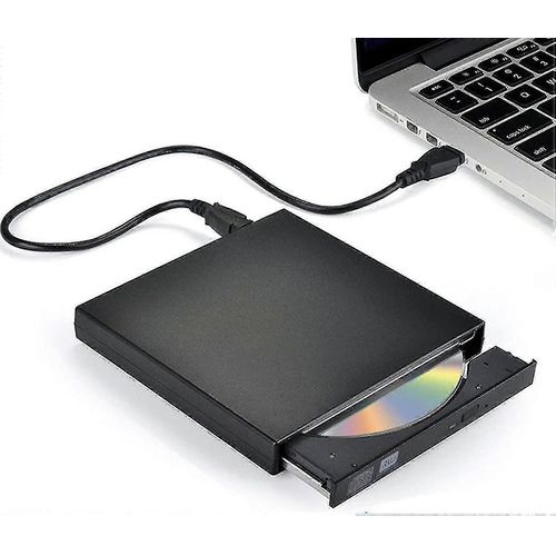 Lecteur de Cd Dvd externe, Blingco Usb 2.0 Slim Protable Lecteur cd-rw externe Dvd-rw Burner Writer Player pour ordinateur portable pc de bureau, noir