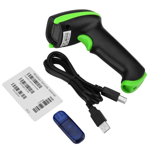 Lecteur de scanner de code  barres de code  barres laser sans fil 2,4 GHz tenu dans la main pour iOS Android Windows vert
