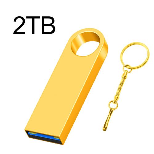 Lecteur de stylo USB 3.0 en mtal Super 2TB Cle USB Flash Drives 1TB Haute Vitesse TYPE-C Pendrive 512GB Mmoire tanche Usb Flash Disk - Type gold 2TB #B