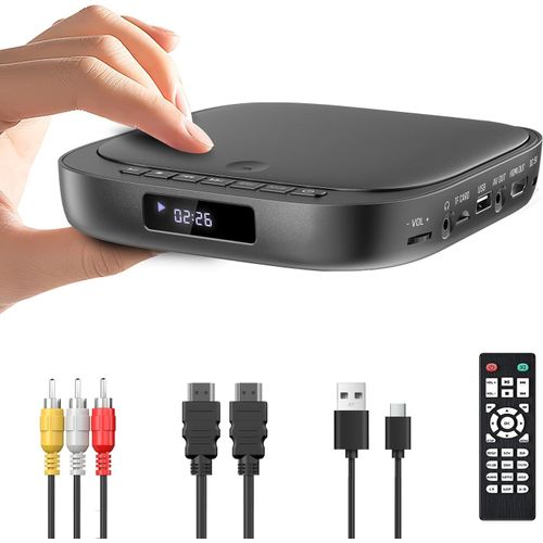 Lecteur DVD TV Avec Entre USB/TF,HDMI Intgr PAL/NTSC,Multizone,Cble HDMI/RCA,Fonction De Mmorisation