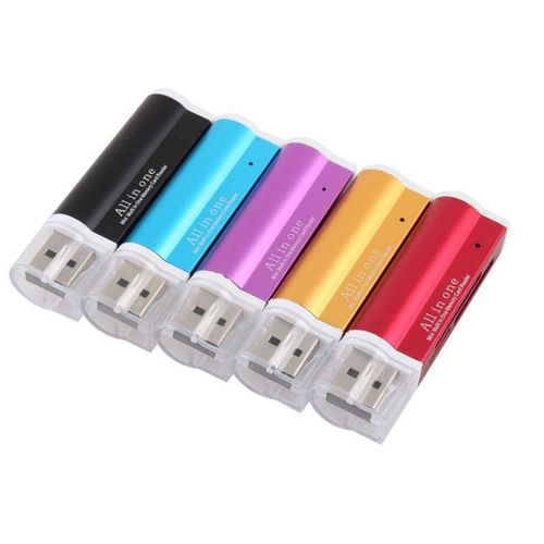 Lecteur usb 2.0 multi carte mmoire : Micro SD / TF M2 MMC SDHC MS Duo - Rouge