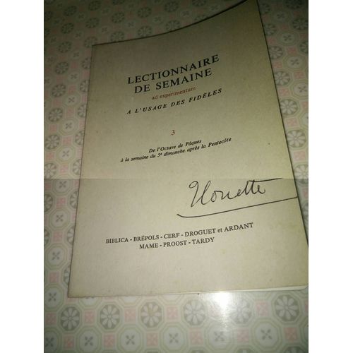 Lectionnaire De Semaine Ad Experimentum. 3, Iii, De L'octave De Pques  La Semaine Du 5e Dimanche Aprs La Pentecte   de glise catholique 