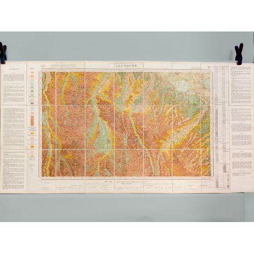 Lectoure. Carte Topographique De L'etat-Major. Carte Gologique Dtaille   