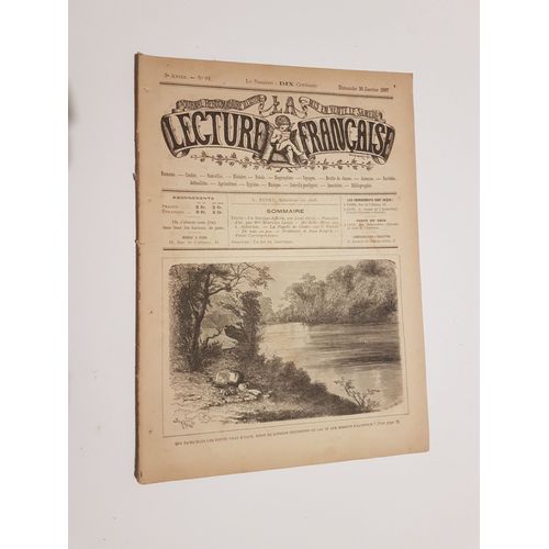 Lecture Francaise N 92 30 Janvier 1887 Un Mariage Difficile Aim Giron Poussire D'or Henriette Large Ma Belle Mre J Abberton La Pupille De Gladie F Travel Gravure Un Lac En Amrique