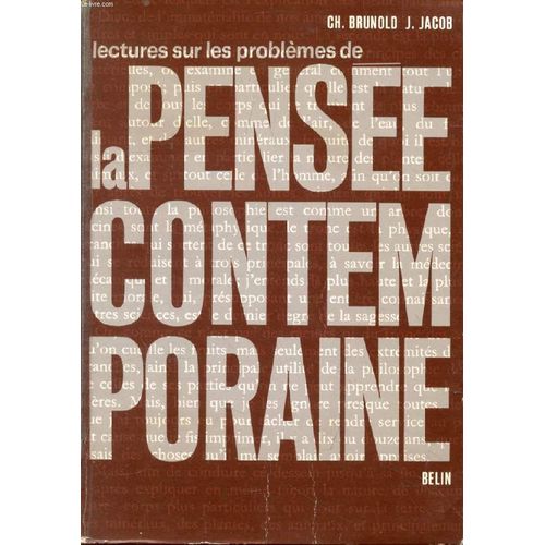 Lectures Sur Les Problemes De La Pensee Contemporaine   de c. brunold  Format Broch 