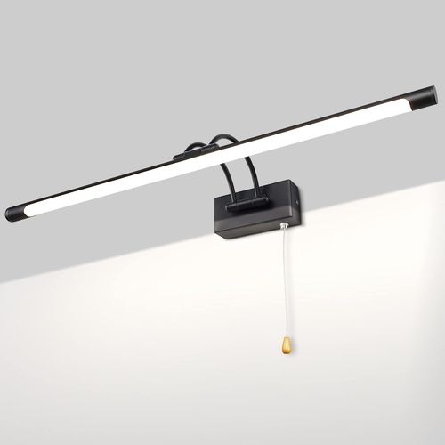 Led 12w Ip44 Miroir Applique Murale clairage De Salle De Bain Noir Mat Intrieur clairage Avec Interrupteur 60cm 3000k Appliques Pour Tableaux Et Vitrines Bras Rglable Lampes De Lecture