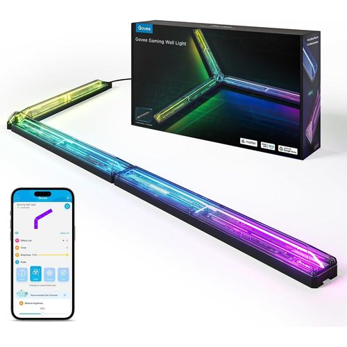 Led Gaming Applique, Rgbic Lampe Murale Avec Formes Et Multicouleurs Diy De Cyberpunk, Matter Et Alexa, 61 Modes Scnes, Lumire Intelligente Pour Chambre, Salon, 3pcs Et 1 Connecteur