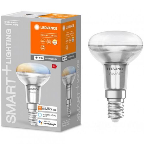 Ledvance Smart Led R50 Spot Avec Technologie Wifi, Culot E14, Couleur De La Lumire Modifiable (2700-6500k), Remplace Les Ampoules Classiques 40w  Rflecteur, Contrlable Avec Alexa, Google & App