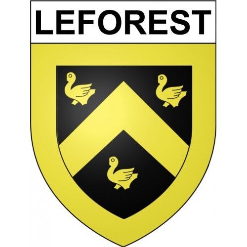 Leforest 62 Ville Stickers Blason Autocollant Adhsif - 17 Cm