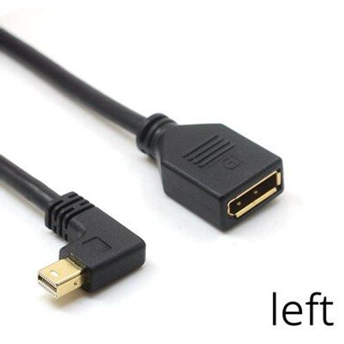 Left 30cm Thunderbolt  cble d'extension Mini DisplayPort vers DisplayPort, coud  90 , 30cm, pour ordinateurs portables, projecteurs Macbook
