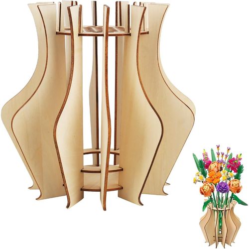 Lego Flower Vase,Wooden Vase Building Kit,Wooden Jigsaw Puzzle,Vase For Lego Bouquet,Stand For Roses,Orchids,Plants,Gift For Flower Lovers