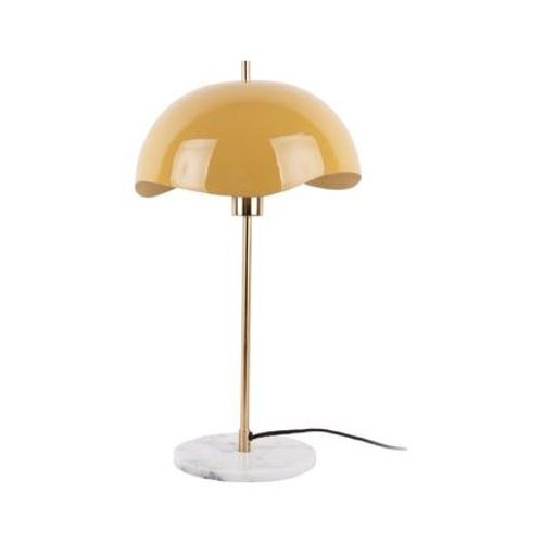 Leitmotiv - Lampe De Table - Waved Dome - Jaune  - Jaune
