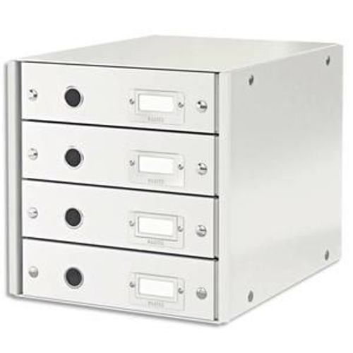 Leitz Module De Classement 4 Tiroirs Wow En Carton Recouvert De Polypropylne. Coloris Blanc.