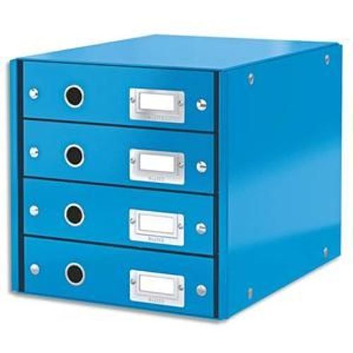 Leitz Module De Classement 4 Tiroirs Wow En Carton Recouvert De Polypropylne. Coloris Bleu.