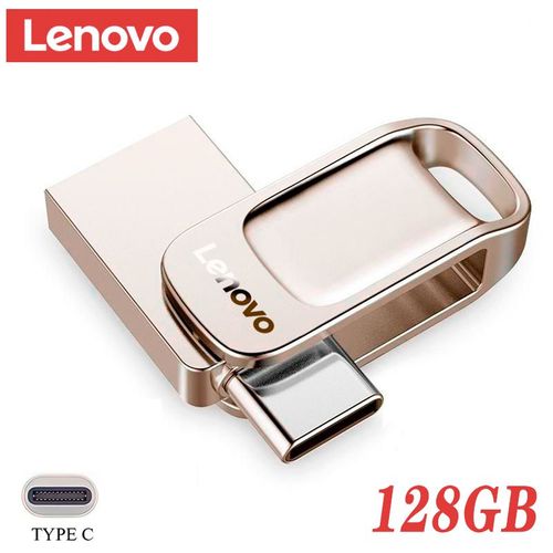 Lenovo 2TB USB Flash Cls USB 3.0 Mtal Haute Vitesse Pendrive Capacit Relle Memory Stick U Disque Pour PC Adaptateur TYPE-C - Type 128GB