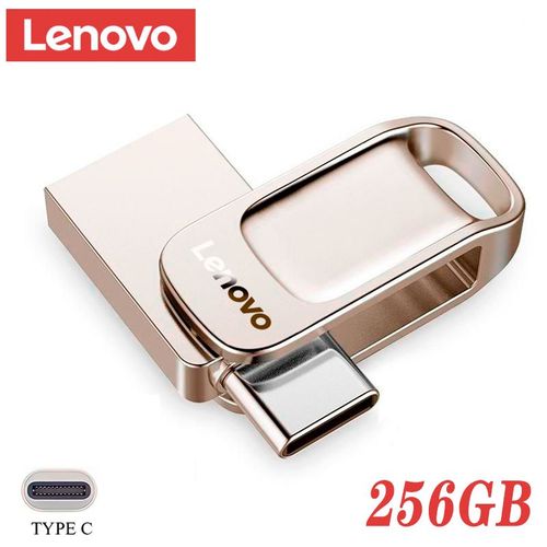 Lenovo 2TB USB Flash Cls USB 3.0 Mtal Haute Vitesse Pendrive Capacit Relle Memory Stick U Disque Pour PC Adaptateur TYPE-C - Type 256GB