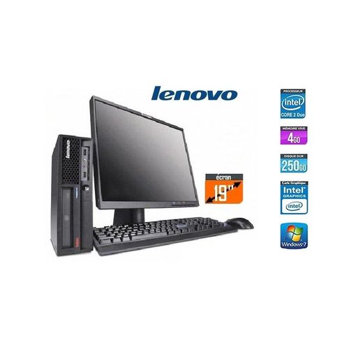 Lenovo Thinkcenter M58-6258-CTO Format SFF 2,93Ghz / 4 Go / 250 Go + Ecran 19 pouces