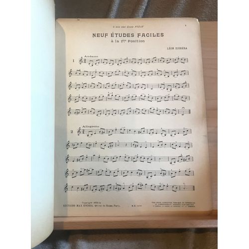 Lon Zighera 9 tudes  La 1re Position Cahier 1 Partition Violon Max Eschig