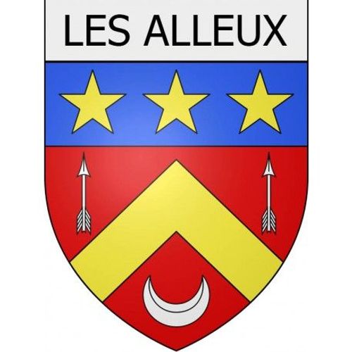 Les Alleux 08 Ville Stickers Blason Autocollant Adhsif - Taille : 17 Cm