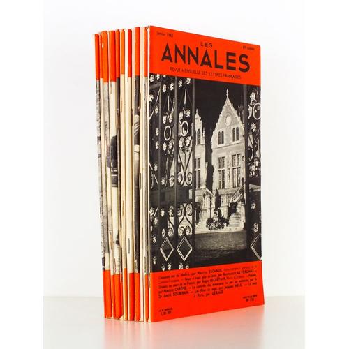 Les Annales, Revue Mensuelle Des Lettres Franaises - Anne 1962 ( Anne Complte, 12 Numros ) : N 135 ; 136 ; 137 ; 138 ; 139 ; 140 ; 141 ; 142 ; 1   de Collectif ; Les Annales 