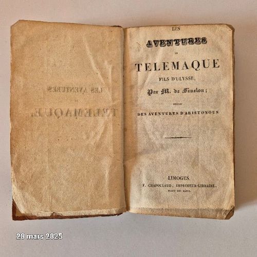 Les Aventures De Telemaque, Fils D'ulysse, Par M. Fnelon Suivies Des Aventures D'aristonous  En 1 Tome , 350 Pages, Et Un Manuscrit