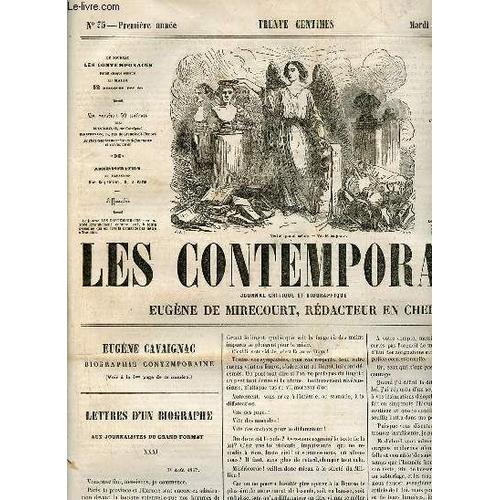 Les Contemporains Journal Critique Et Biographique N35 Premire Anne Mardi 1er Septembre 1857 - Lettres D Un Biographe Aux Journalistes Du Grand Format - Un Diner Aux Tuileries Souvenir(...)   de De Mirecourt Eugne 