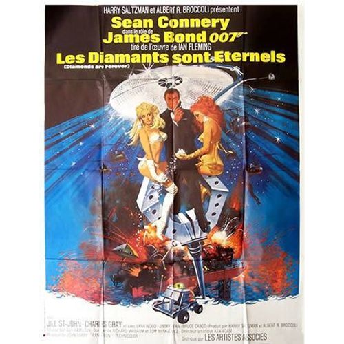 Les Diamants Sont ternels - James Bond/007 - Diamonds Are Forever- Vritable Affiche De Cinma Plie - Format 40x60 Cm -De Guy Hamilton Avec Sean Connery, Charles Gray, Lana Wood, Bruce Cabot - 1971
