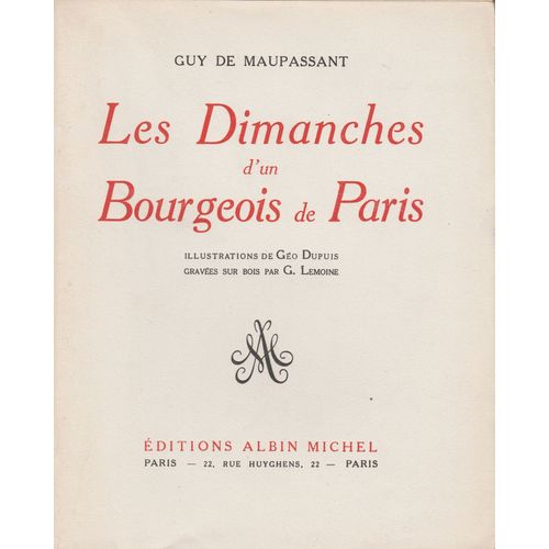 Les Dimanches D'un Bourgeois De Paris   de guy de maupassant  Format Broch 