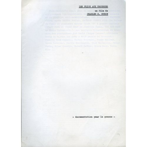 Les Flics Aux Trousses, Dossier De Presse, De Charles S. Dubin Avec Stephen Mchattie, Kay Lenz