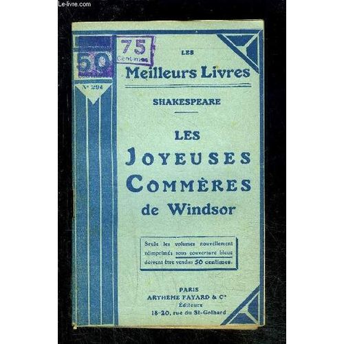 Les Joyeuses Commeres De Windsor   de william shakespeare