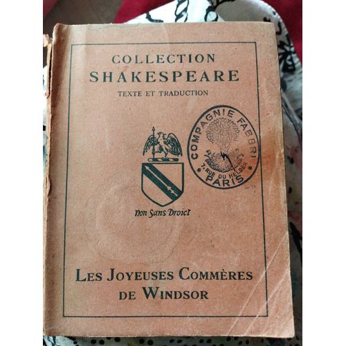 Les Joyeuses Commres De Windsor   de william shakespeare 