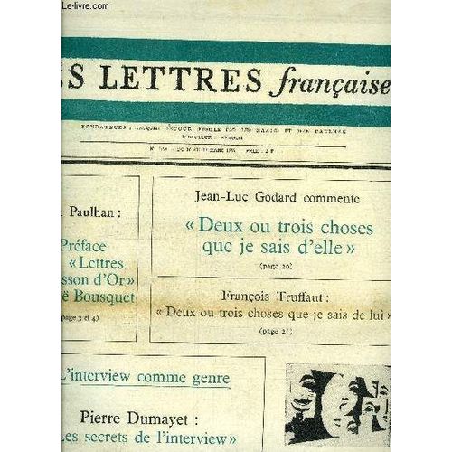 Les Lettres Franaises N 1174 - Prface Aux Lettres A Poisson D Or De Jo Bousquet Par Jean Paulhan, Les Secrets De L Interview, De La Nouvelle Au Modernisme Sovitique Par Jean Gaugeard, Les(...)   de Collectif 