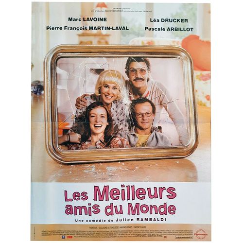 Les Meilleurs Amis Du Monde - Vritable Affiche De Cinma Plie - Format 40x60 Cm - De Julien Rambaldi Avec Marc Lavoine, Pierre-Franois Martin-Laval, Pascale Arbillot, La Drucker - 2010