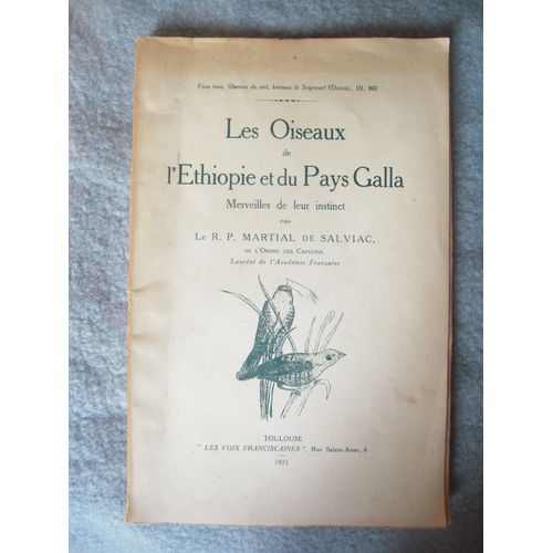 Les Oiseaux De LEthiopie Et Du Pays Galla   de SALVIAC Martial de 
