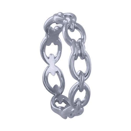 Les Poulettes Bijoux - Bague Argent Rhodi Maillons Simple