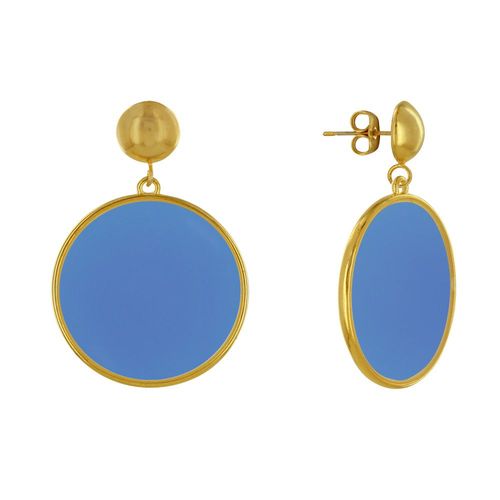 Les Poulettes Bijoux - Boucles D'oreilles Clous Mtal Dor Cercle Color Translucide