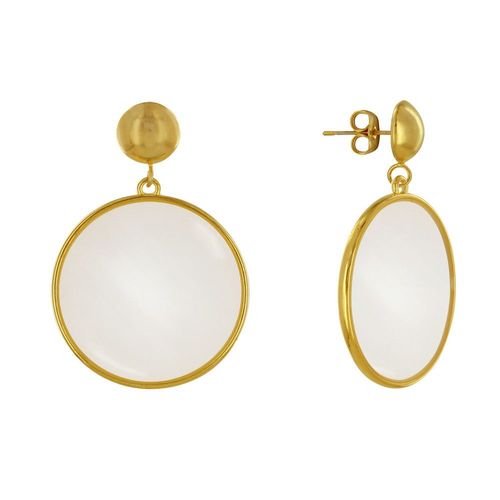 Les Poulettes Bijoux - Boucles D'oreilles Clous Mtal Dor Cercle Color Translucide