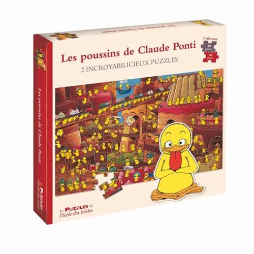 Les Poussins De Claude Ponti - 2 Incroyables Puzzles   de Claude Ponti  Format Bote 