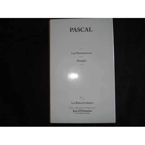 Les Provinciales Penses   de Blaise Pascal  Format Reli 