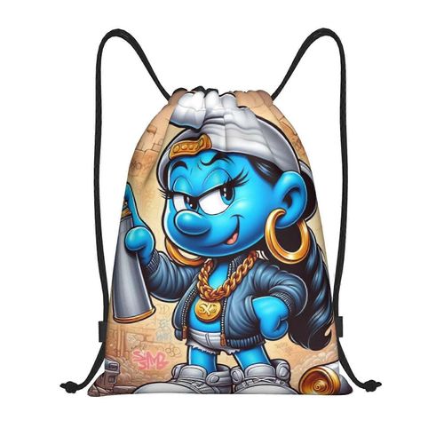 Les Schtroumpfs Sac  Dos  Cordon De Serrage, Sac De Sport, Sac De Sport Pour Le Yoga, La Natation, Sac  Bandoulire - Yq1245