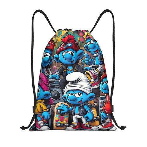 Les Schtroumpfs Sac  Dos  Cordon De Serrage, Sac De Sport, Sac De Sport Pour Le Yoga, La Natation, Sac  Bandoulire - Yq1279