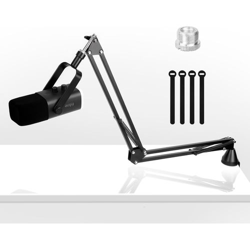 LETNERNY-Bras Micro  Profil Bas, Support Micro Low Profile Rglable Pour Blue Yeti Fifine Am8 K658 Razer Seiren Mini Hyperx Rode, Perche De Micro  Profil Bas Pour Gaming, Streaming